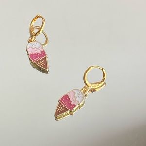 Funky and cute icecream gold earrings